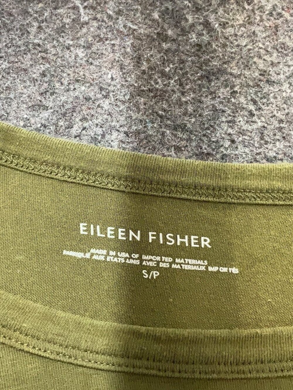 Eileen Fisher Olive Green Asymmetrical Patch Pocket Top Size S - Picture 7 of 7